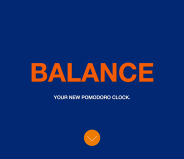 Screenshot of a website called Balance your new promodoro clock